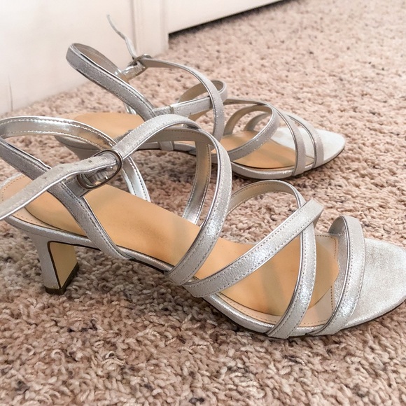 strappy silver heels for prom